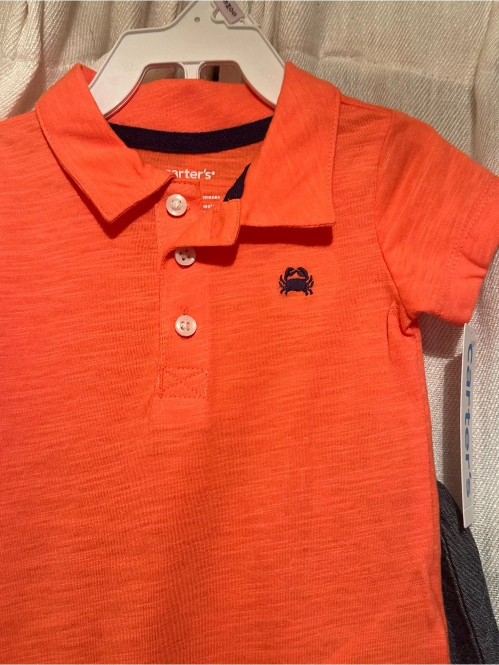 Carter's  Orange Polo and shorts 9 months NWT